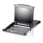 Aten CL5708N-ATA-GG 8-Port PS/2-USB VGA 19 LCD Stikalo KVM with Daisy-Chain Port USB Peripheral Support and with German keyboard