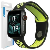 BE Silikonski remen za Apple Watch 38 mm Sport crne i lime boje