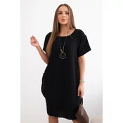 Kesi Włoski Dress with pockets and pendant black