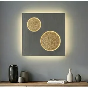 Lucande LED stenska svetilka Delin, siva/zlata, 55 x 55 cm, stopnjevalno - Dnevna soba/jedilnica - Sodobni - siva, zlata - Kovina