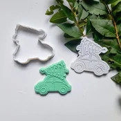 KREATIVNI SLATKIŠI Modla za kolace i ukrase Jelka na autu, 10 cm, Bela