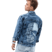 Ombre Clothing Moška jeans prehodna jakna Rhoel indigo C525