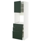 METOD/MAXIMERA Visoka omara za pečico+1 vr/3 prd, bela/Havstorp globoka zelena, 60x60x200 cm