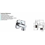 Kotni ventil 3/8 x 1/2 s filtrom, kromast - Kromasta - 24 - Medenina - Aqualine - 1/2 x 3/8