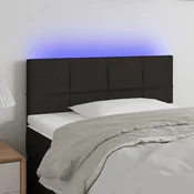 Vidaxl vidaXL Vzglavje postelje z LED diodo črno 100x5x78/88 cm blago