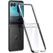 GS Ovitek za Motorola Razr 50 Ultra, električni okvir, prozoren/srebrn