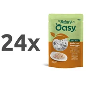 Oasy Cat Natury Adult fileji v želeju, vrečka - piščanec in sir - 70 g 24 x 70 g