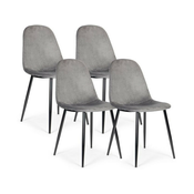 Modern Home set od 4 baršunaste stolice za blagovaonicu i dnevni boravak, sivi