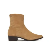 Škornji Tommy Hilfiger Suede Ankle Boot W Zip FW0FW09922 Bež