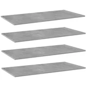 Vidaxl Dodatne police za omaro 4 kosi betonsko sive 80x20x1,5 cm