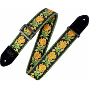 Levys MC8JQ-004 Print Series 2 Woven Guitar Strap Rosa Yellow