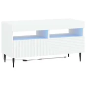 vidaXL LED TV omarica Bela Inženirski les