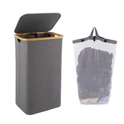 BOLZZ Korpa za veš bamboo, Siva
