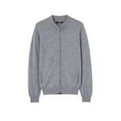 GOBI Cashmere Pletena jopa Mens Essential Full-Zip Cashmere Cardigan siv denim