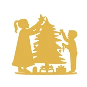 Wallxpert XMASGOLD 016 Zidna dekoracija, 39x64cm, Zlatne boje