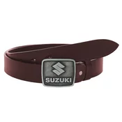 Suzuki smeđi kožni motociklistički remen s kopčom