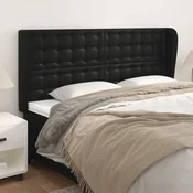 Vidaxl vidaXL Vzglavnik s krilci črne barve 163x23x118/128 cm umetno usnje