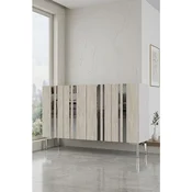 Hanah Home komoda Mia 120, 120 cm, bela / travertin / srebrna