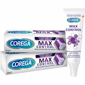 Corega Max Control fiksacijska krema za zobne proteze 2x40 g