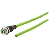 Metz Connect Metz Connect 142M2X20020 M12 omrežni kabel CAT6a S/FTP 2 m zelena PUR plašč, kislinsko odporen, odporen na ozon, UV odporen, primeren za verigo za spe, (20532934)