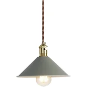Viseča svetilka Azanaz 20,5 cm E27 stožčast jeklen senčnik, 120 cm kabel, zelena/bela, skandinavski/industrijski/moderni slog, za dnevno sobo/jedilnico/spalnico, odporna na praske