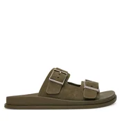 Natikači Calvin Klein City Sandal Buckle Suede HW0HW03130 Zelena
