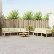 Set vanjskih sofa 9 pcs Bijela i krem 79 x 79 x 37 cm