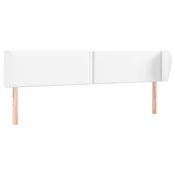 Vidaxl Vzglavje z ušesi belo 203x23x78/88 cm umetno usnje