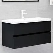Ormaric za umivaonik crni 90 x 38,5 x 45 cm konstruirano drvo