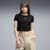 PUMA Essentials Ribbed Baby Tee Women, Clothing, Black, L