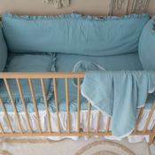 Muslin ogradica za krevetac sa posteljinom i prekrivacem plava ( TNC_96C4P3_0865100 )