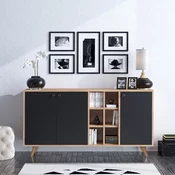 Wallity Komoda VEIT 140x40x89cm Hrast-Crna