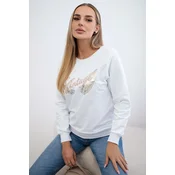 White sweatshirt with print