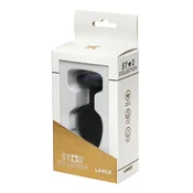 Gardj Europe Star Collection – Črn silikonski analni čep L – Vijolični kamen