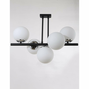 Bela/črna stropna svetilka s steklenim senčnikom o 15 cm Sail – Squid Lighting
