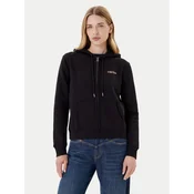 Pulover Guess Jeans ženski, črna barva, s kapuco, W4YQ13 KC811
