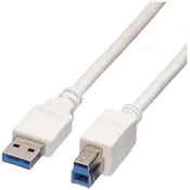 VALUE Value USB kabel USB 3.2 gen. 1 (USB 3.0) USB-A vtič\, USB-B vtič 0.80 m bela zaščiten 11.99.8869, (20416593)