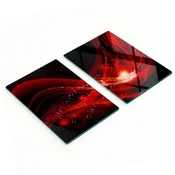 shumee Komplet dveh dekorativnih steklenih kuhinjskih desk abstraktnih 2x40x52 cm