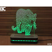Black Cut 3D Lampa Jaguar, Zelena