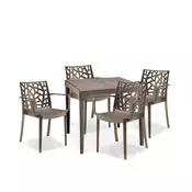 Set vrtnega pohištva Capo 4+1 z nasloni za roke cappuccino