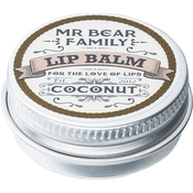 Mr Bear Family Coconut balzam za usne za muškarce (Handmade Lip Balm with Natural Ingredients) 15 ml