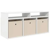 Vidaxl Nizek šalter s predalom Bela 102 x 32 x 48,5 cm