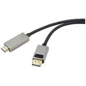 Renkforce Renkforce DisplayPort/HDMI priklučni konektor DisplayPort vtič, HDMI-A vtič 2.00 m črna UHD 8K @ 60 Hz, UHD 4K @ 120 Hz RF-4995156 DisplayPort kabel, (20428702)