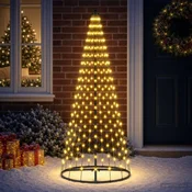 Vidaxl LED božično drevesce EKENAS 165 cm 270 LED Toplo bela elezo