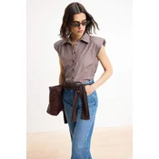 Trendyol Bluza rjava / bela