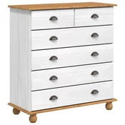 Komoda ASKIM Bijelo 91 x 40 x 95,5 cm Cvrsto borovo drvo