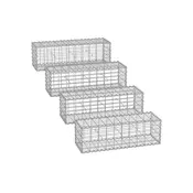 Songmics Gabionska košara 100x30x30 cm srebrna
