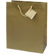 PIGO Vrečka darilna plast. mat a4 32,4x12,7x26 - zlata