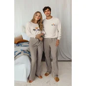 Trendyol Women Couple/Double Ecru 100% Cotton Striped Teddy Bear Knitted Pajama Set