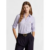 Polo Ralph Lauren Srajca Ls Knt Ox St 211924258001 Vijolična Slim Fit